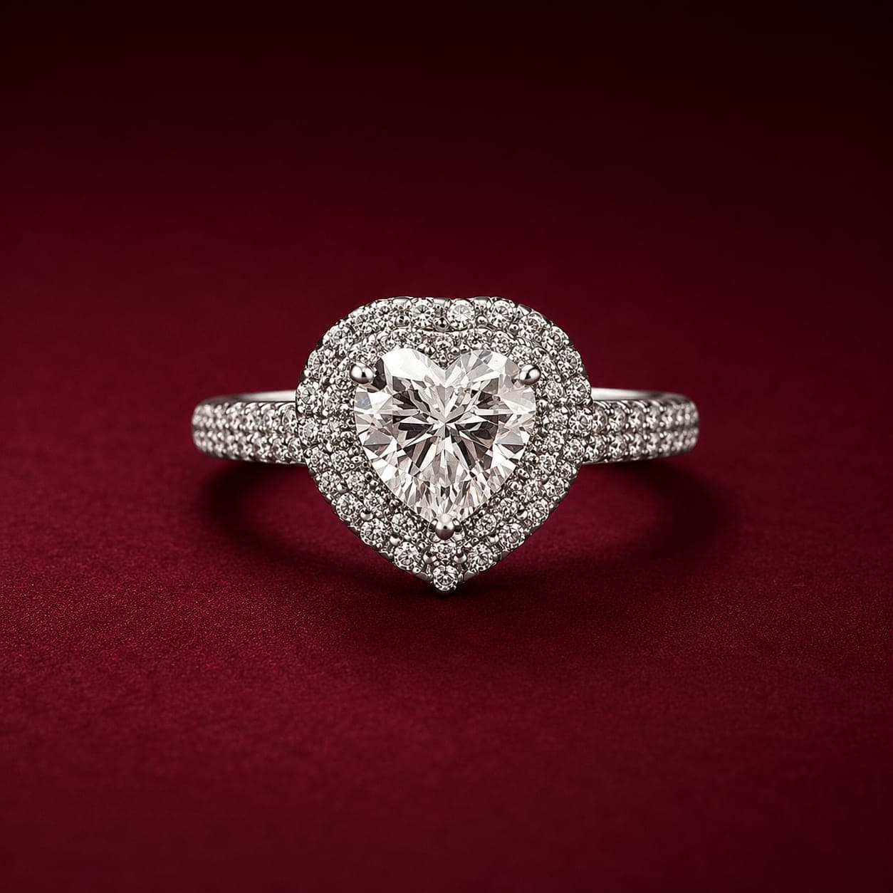 Anel Coração Moissanita 7x7mm 1,2ct