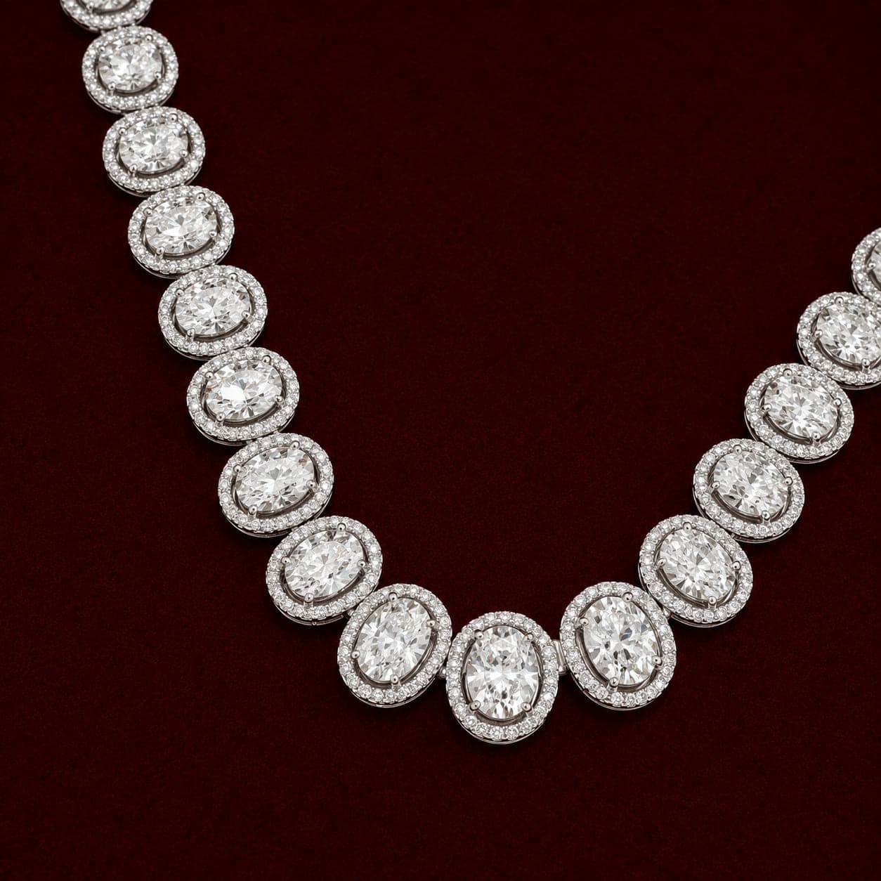 Colar Oval Moissanita 6x8mm 1,5ct 42cm