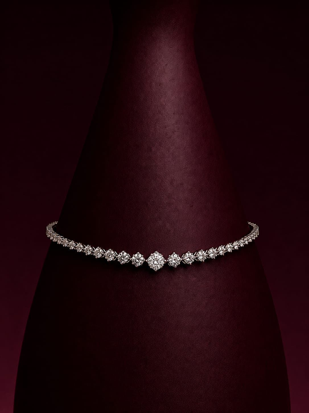 Pulseira Riviera Degradê Moissanita 4,25mm 2,8ct 18cm