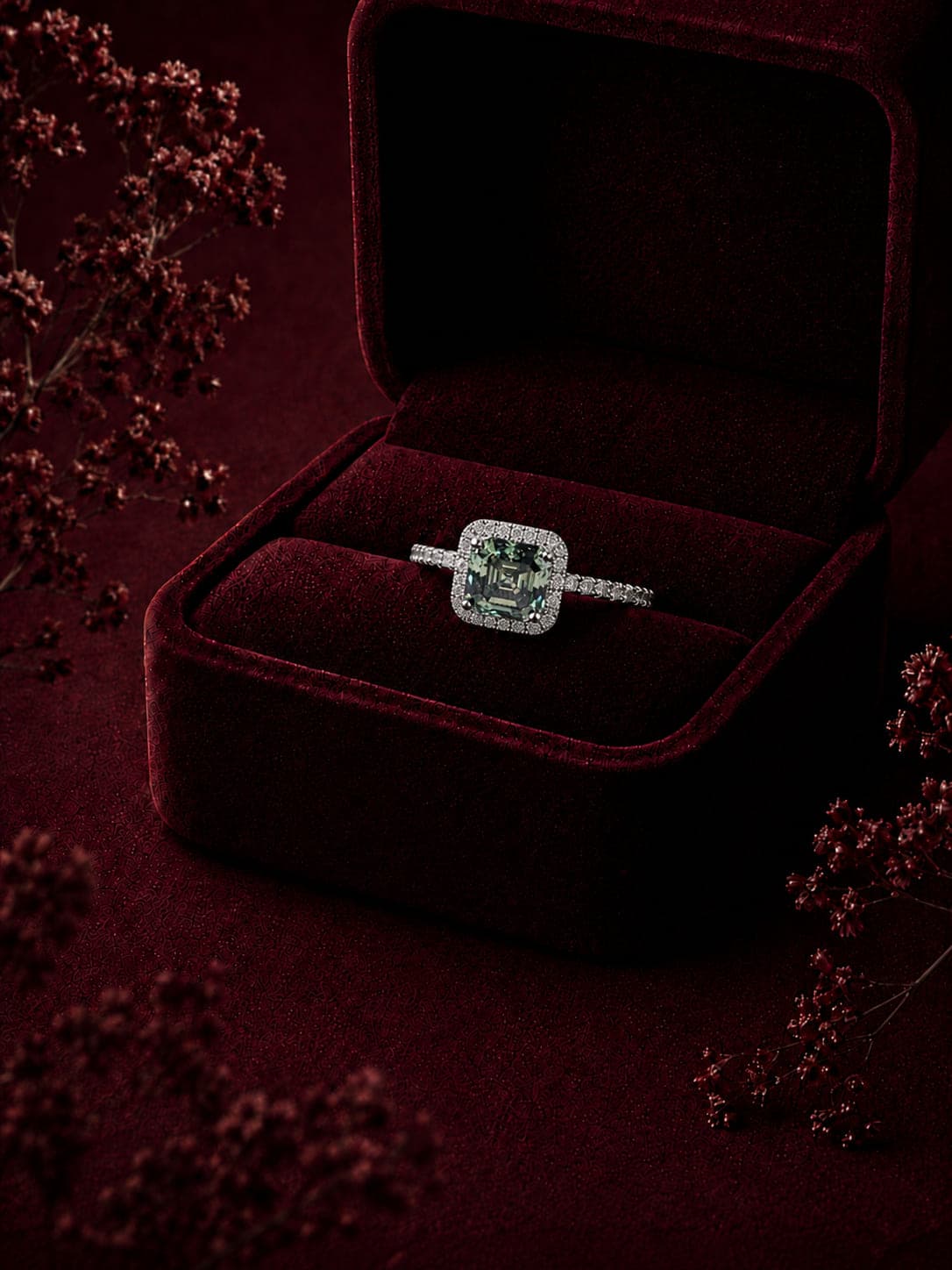 Anel Quadrado Moissanita 8x8mm 2,5ct