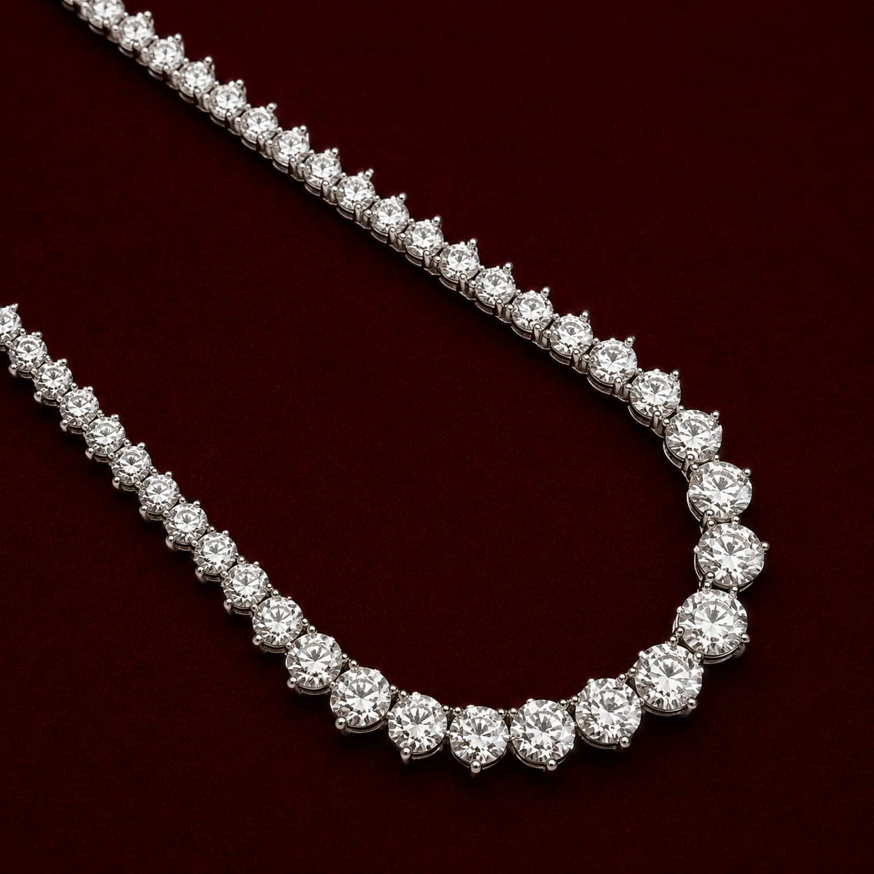 Colar Riviera Degradê Moissanita 5mm 0,5ct 42cm