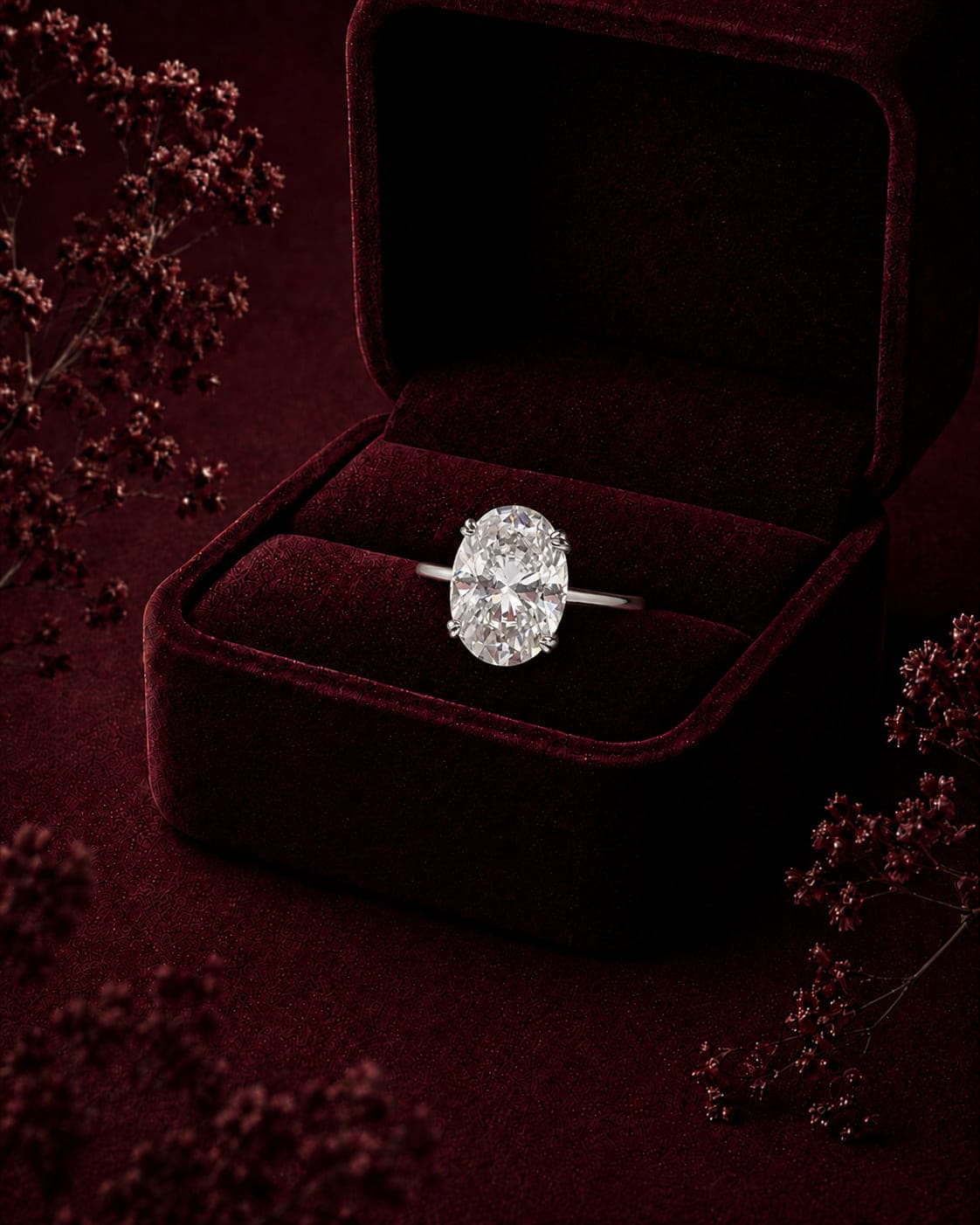 Anel Oval Moissanita 12x16mm