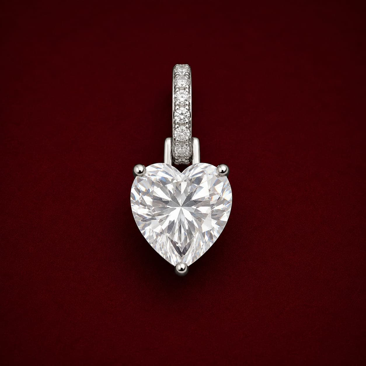 Pingente Riviera Coração Moissanita 4,09ct