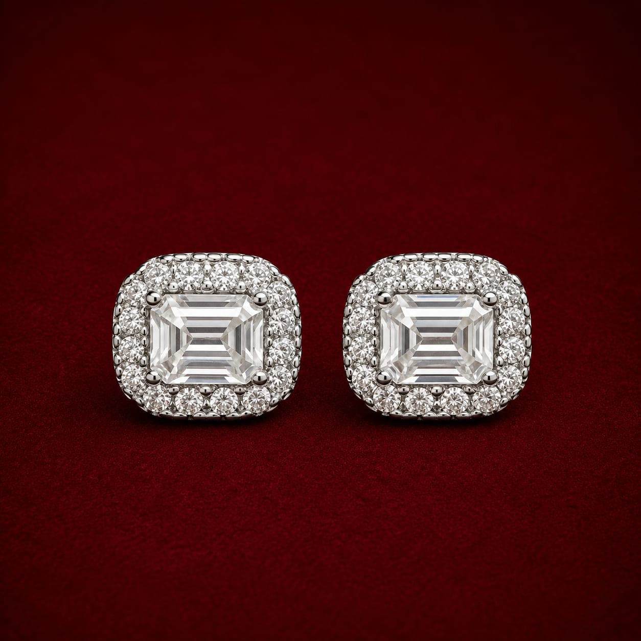 Brinco Baguete Moissanita 3x4mm 0,66ct