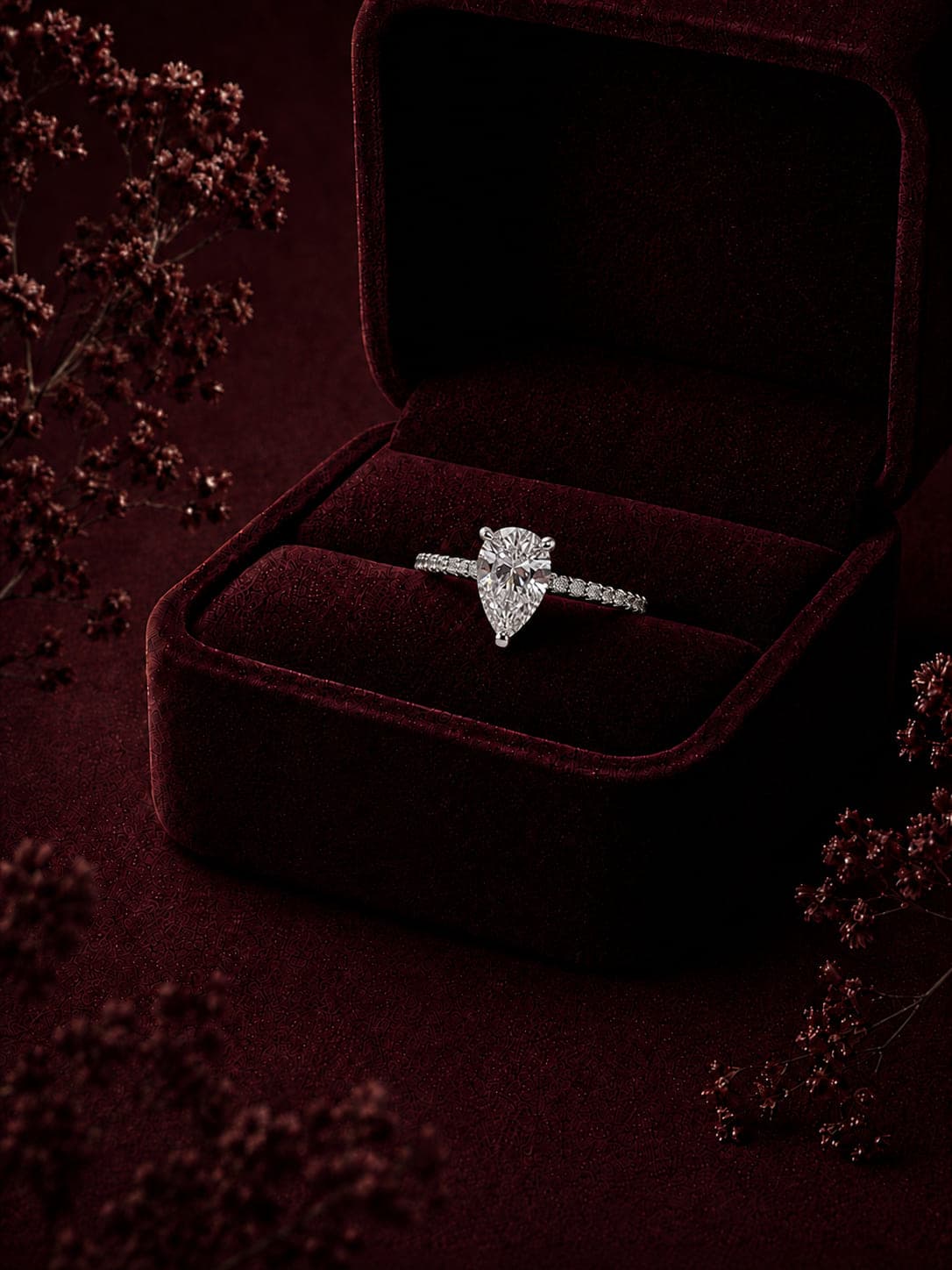 Anel Gota Moissanita 9,6mm 1,5ct