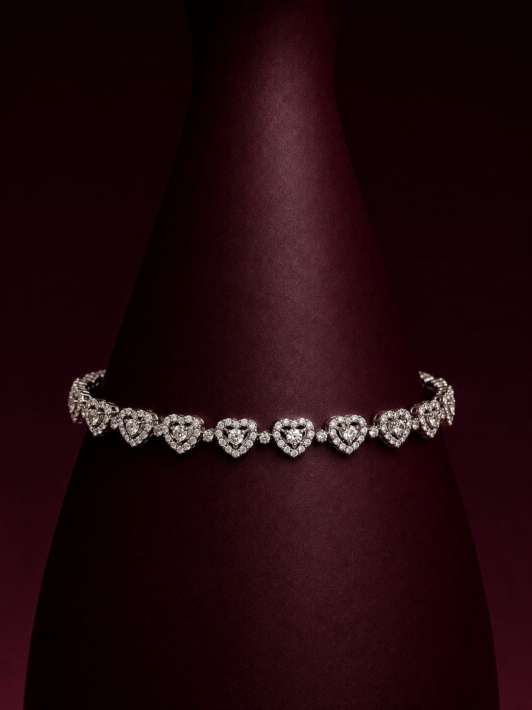 Pulseira Corações Moissanita
