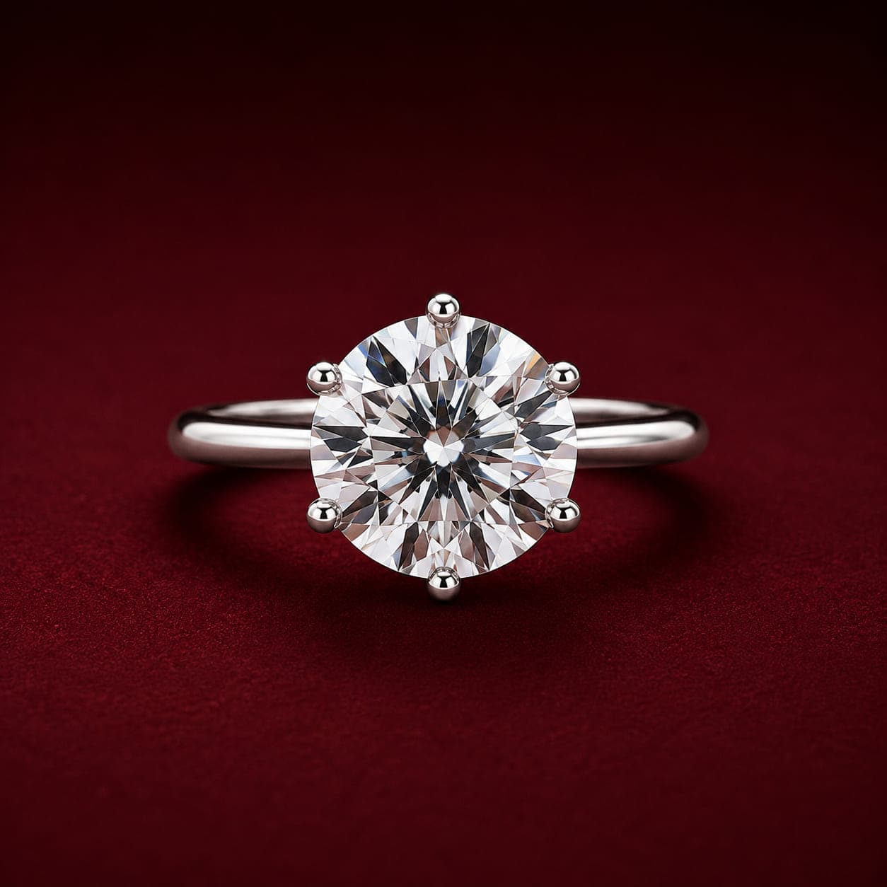 Anel Solitário 6 Garras Moissanita 10mm 4,0ct