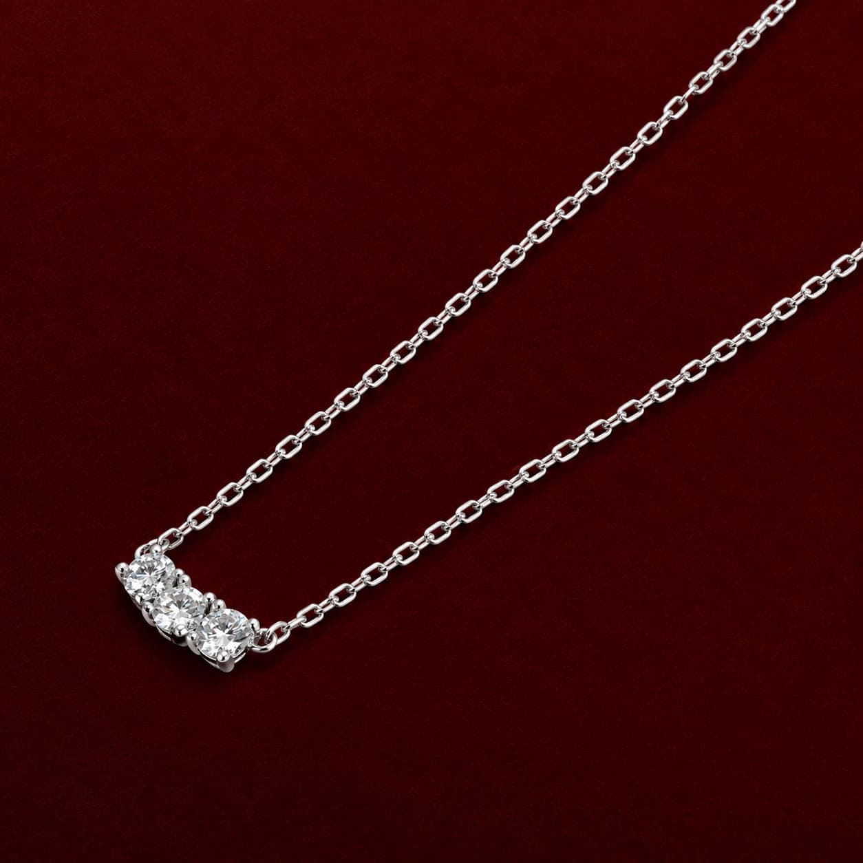 Gargantilha 3 Pontos Moissanita 3mm 0,1ct