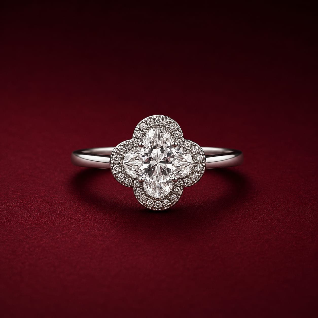 Anel Flor Moissanita 6x6mm 1,0ct