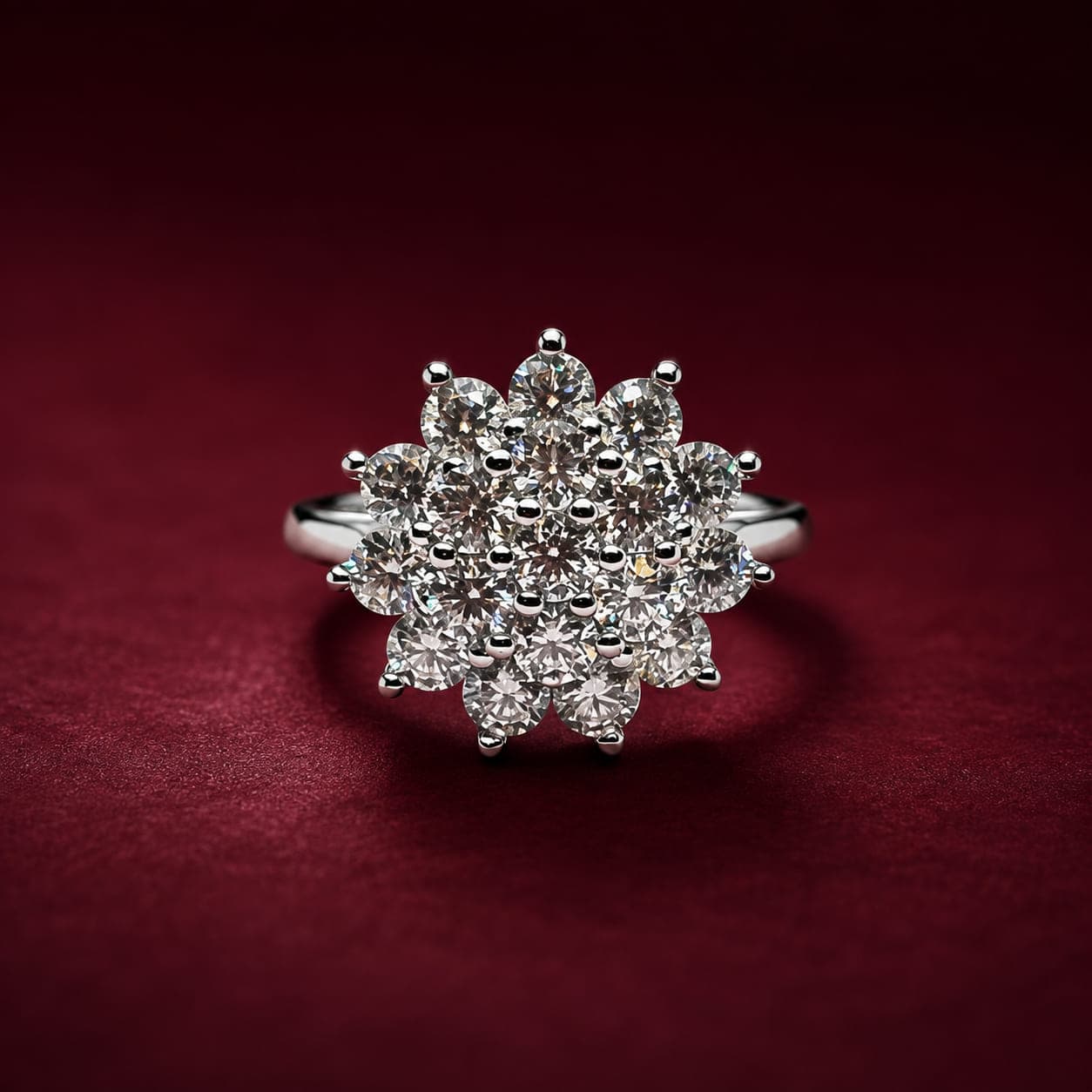 Anel Flor Moissanita 3mm 0,1ct